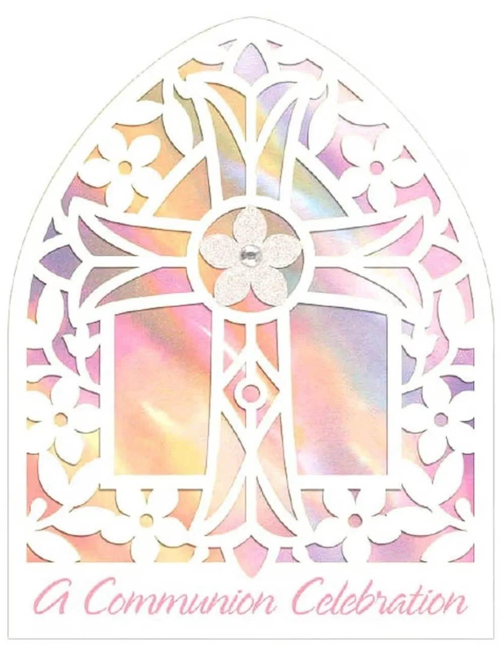 Amscan White & Pink Communion Celebration Cards